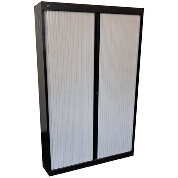 Emmein Roldeurkast Zwart Wit 195 x 120 x 45 4HF