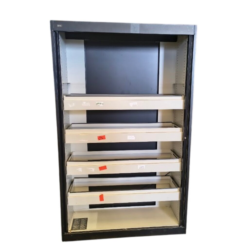 Emmein Roldeurkast Zwart Wit 195 x 120 x 45 4HF