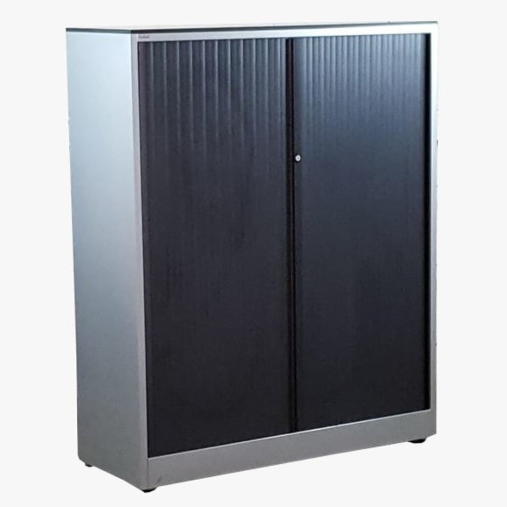 Ahrend Roldeurkast Zilvergrijs Zwart 144 x 120 x 45 3 Legborden