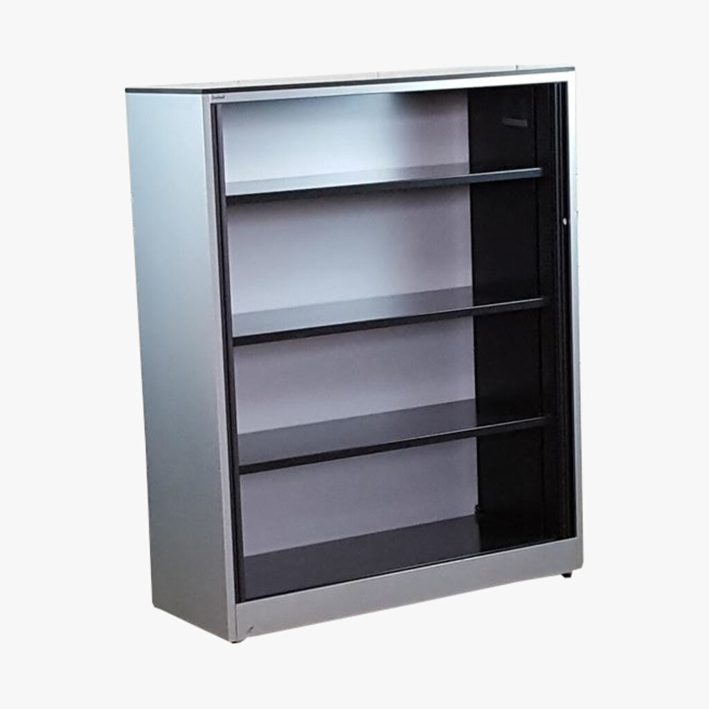 Ahrend Roldeurkast Zilvergrijs Zwart 144 x 120 x 45 3 Legborden