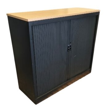 Roldeurkast Zwart Ahorn H107xB120xD45 B-Keus