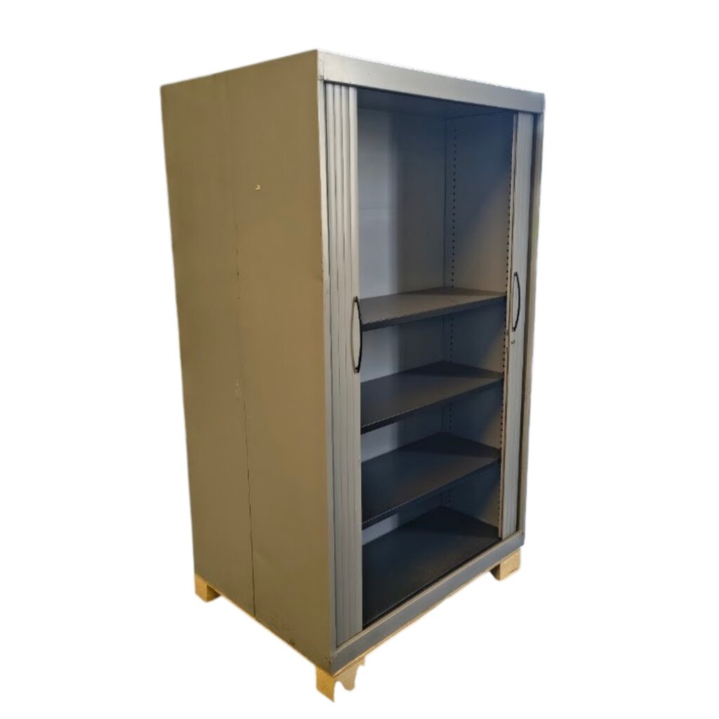 Roldeurkast Zilvergrijs  H200 x B120  x D45 B-keus 3LB