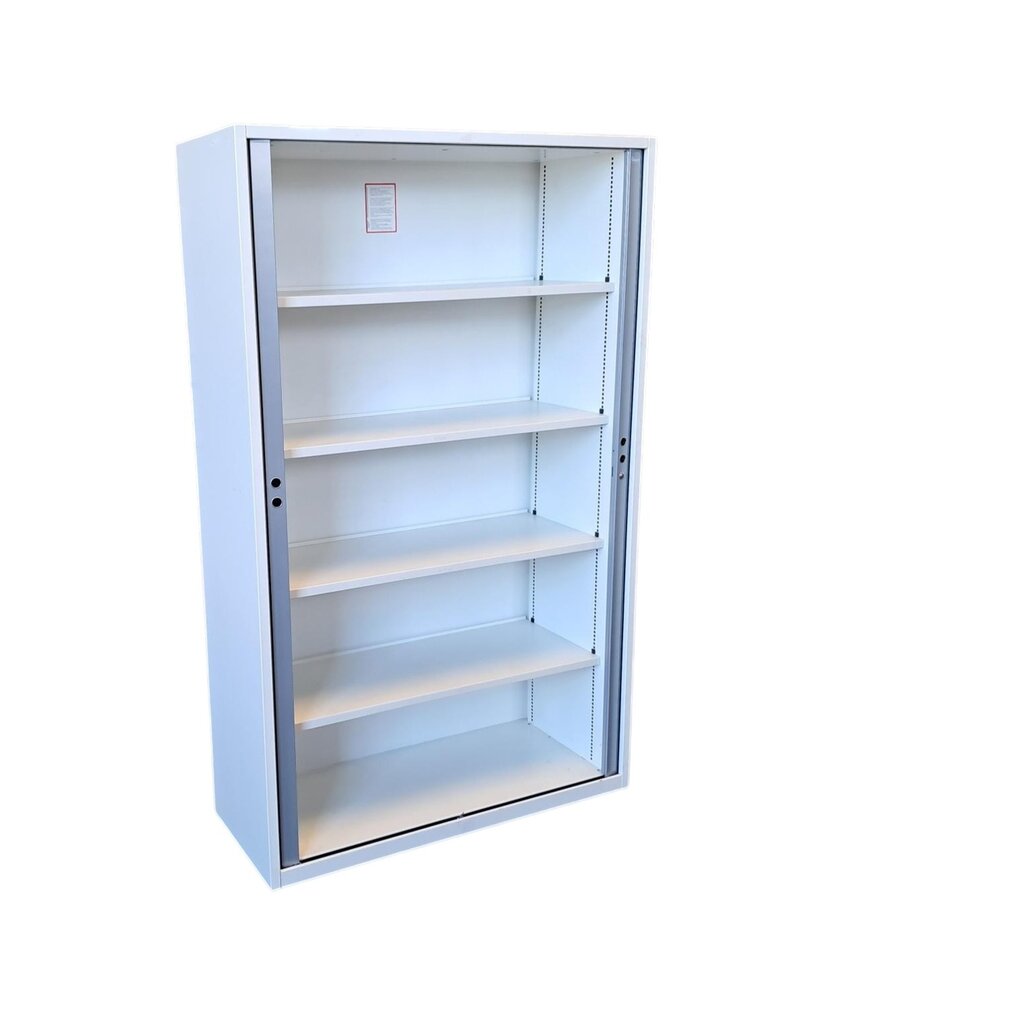 Gispen Meta Roldeurkast Zilvergrijs Wit Kunststof Deuren H195xB120xD47