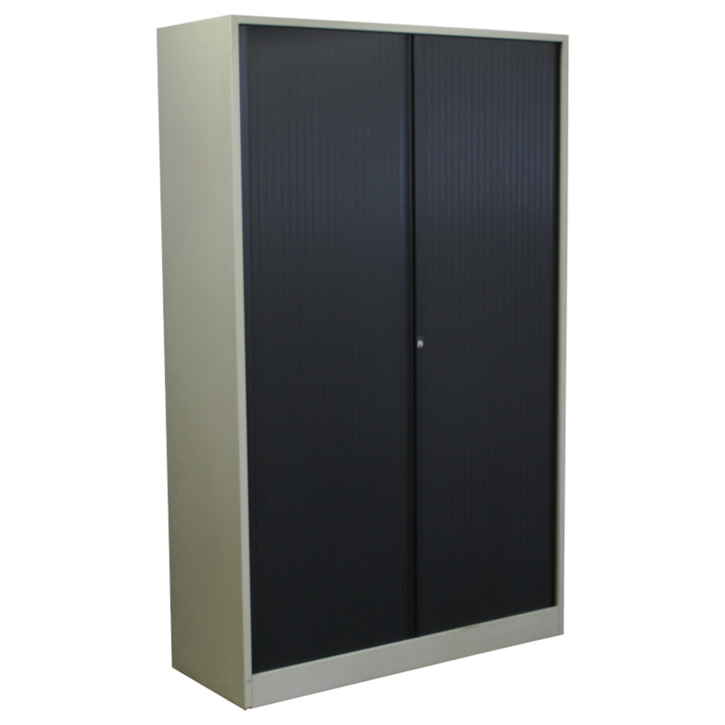 Ahrend Roldeurkast Lichtgrijs Zwart 195 x 120 x 45 Mist Slot