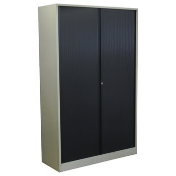Ahrend Roldeurkast Lichtgrijs Zwart 195 x 120 x 45 Mist Slot
