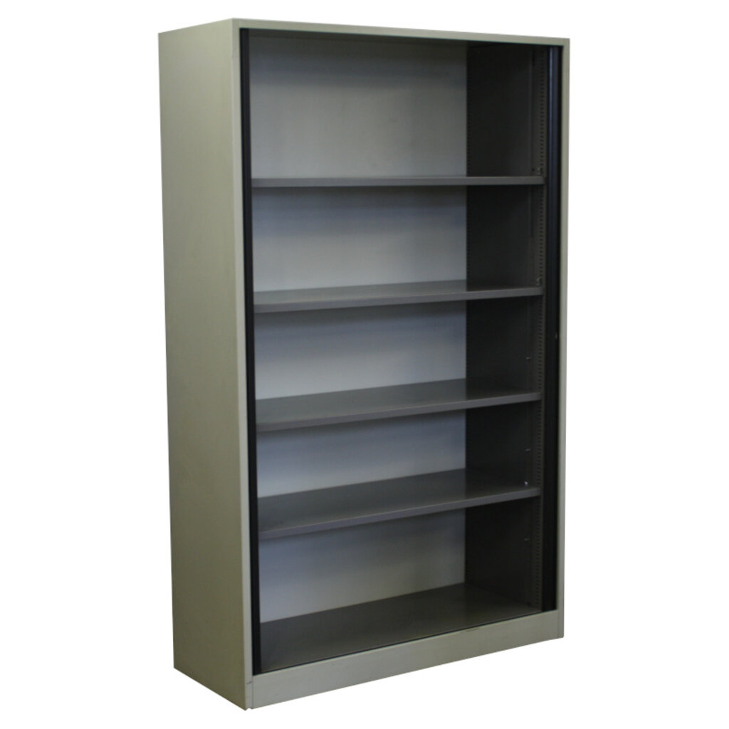 Ahrend Roldeurkast Lichtgrijs Zwart 195 x 120 x 45 Mist Slot