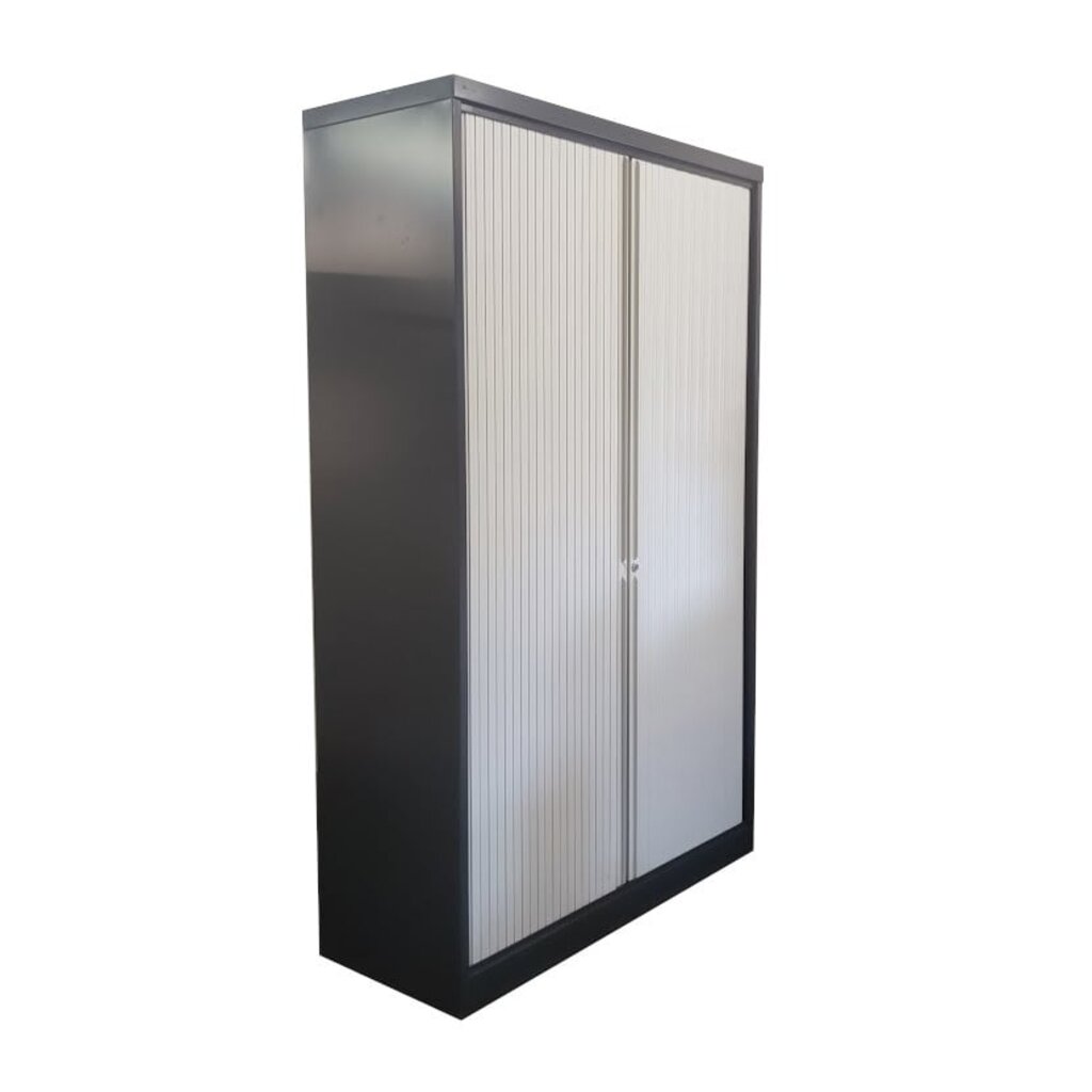 Mewaf Roldeurkast Zwart Lichtgrijs H198xB120xD48 B-keus