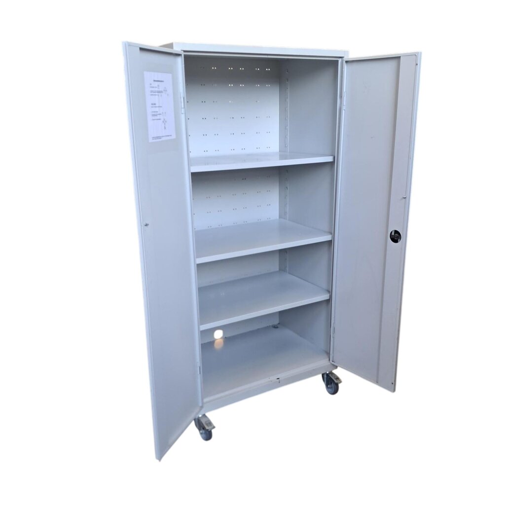 Draaideurkast Lichtgrijs 182 x 90 x 60 Verrijdbaar