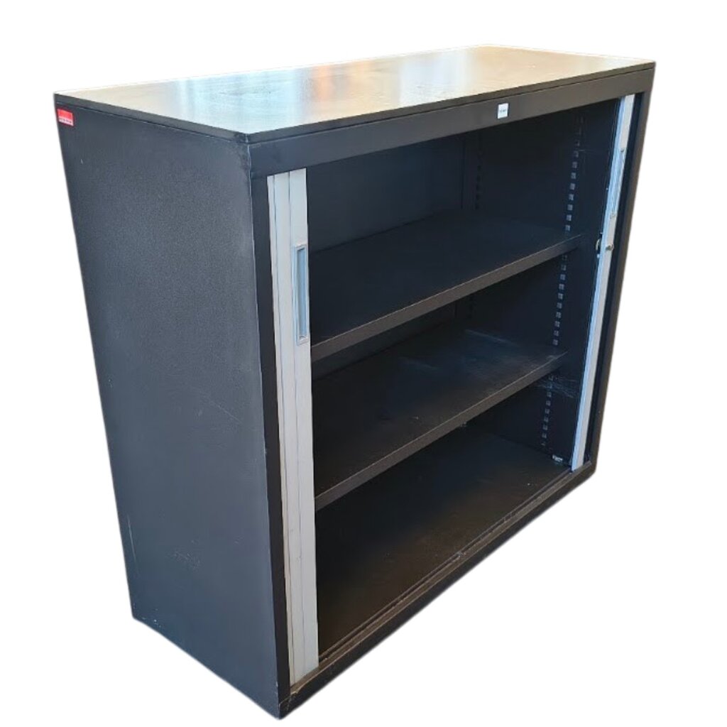 Roldeurkast Zwart Grijs Lichtgrijs Trespa 105 x 120 x 45