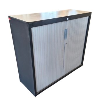 Roldeurkast Zwart Grijs Lichtgrijs Trespa 105 x 120 x 45