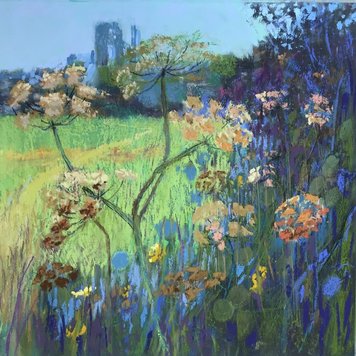 Judy Tate 'Corfe Castle from the Common' Pastel Print