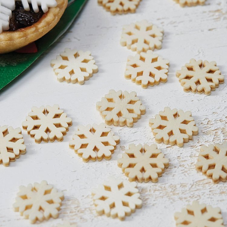 Ginger Ray Wooden Snowflake Table Confetti