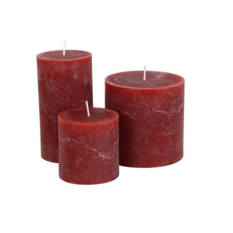 Grand Illusions Red Rustic Pillar Candle