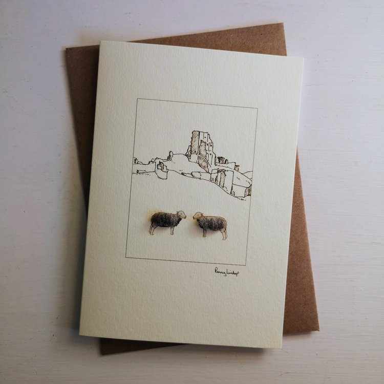 Papersheep Felted Corfe Castle Card