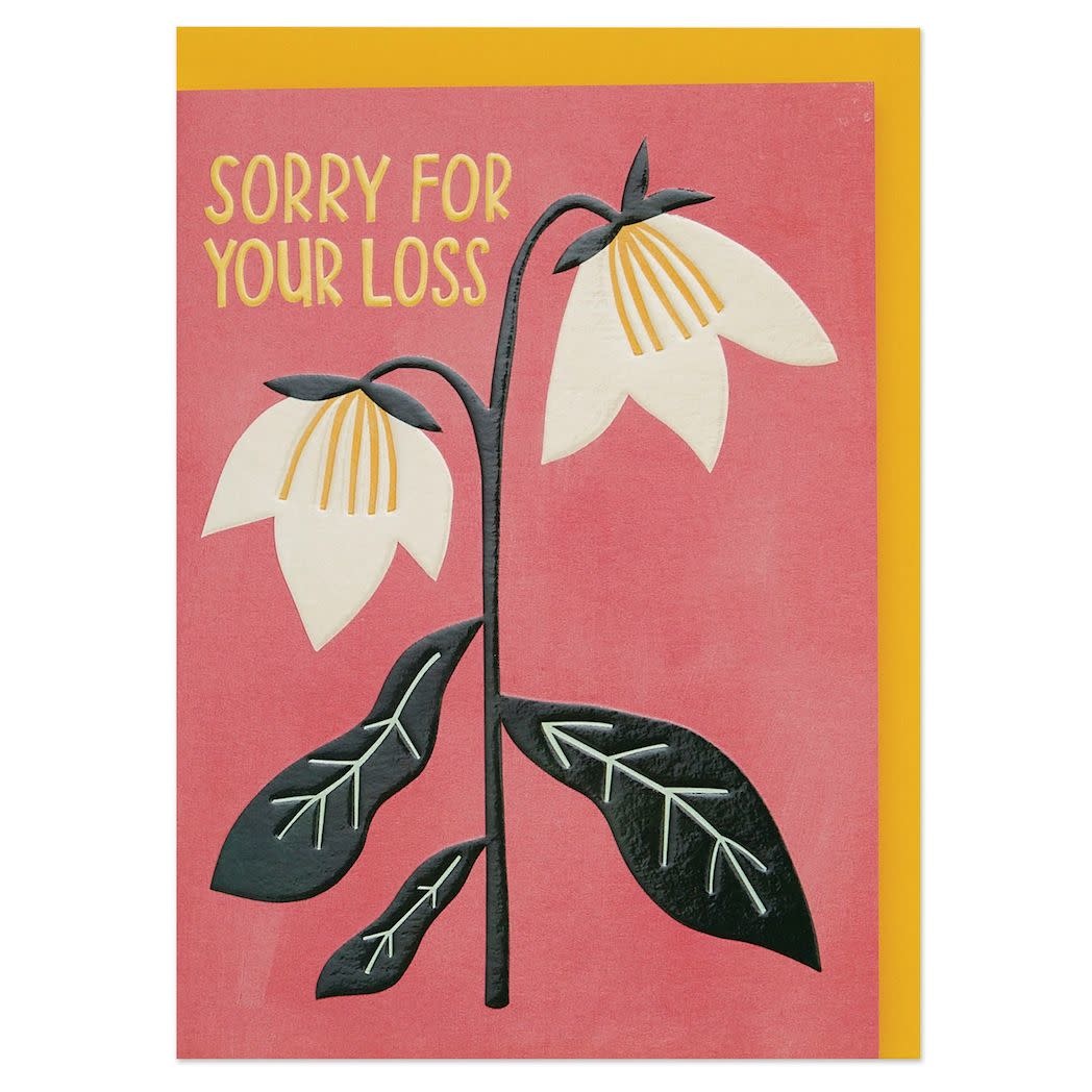 'Sorry for your loss' Lilies Card Seasons Green