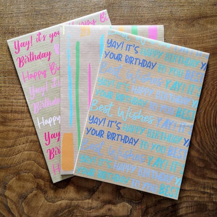 Gift It Green Sustainable Vegan 'Birthday & Stripes' Gift Wrap Pack