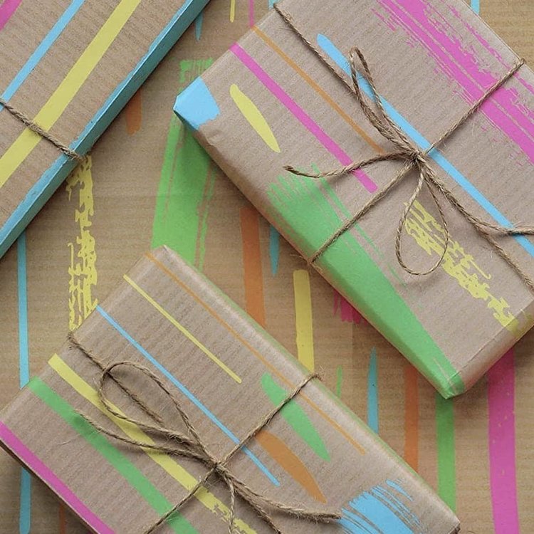 Gift It Green Sustainable Vegan 'Birthday & Stripes' Gift Wrap Pack