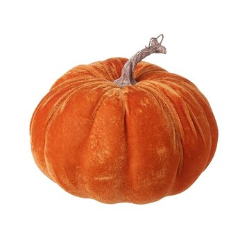 Heaven Sends Large Orange Velvet Pumpkin