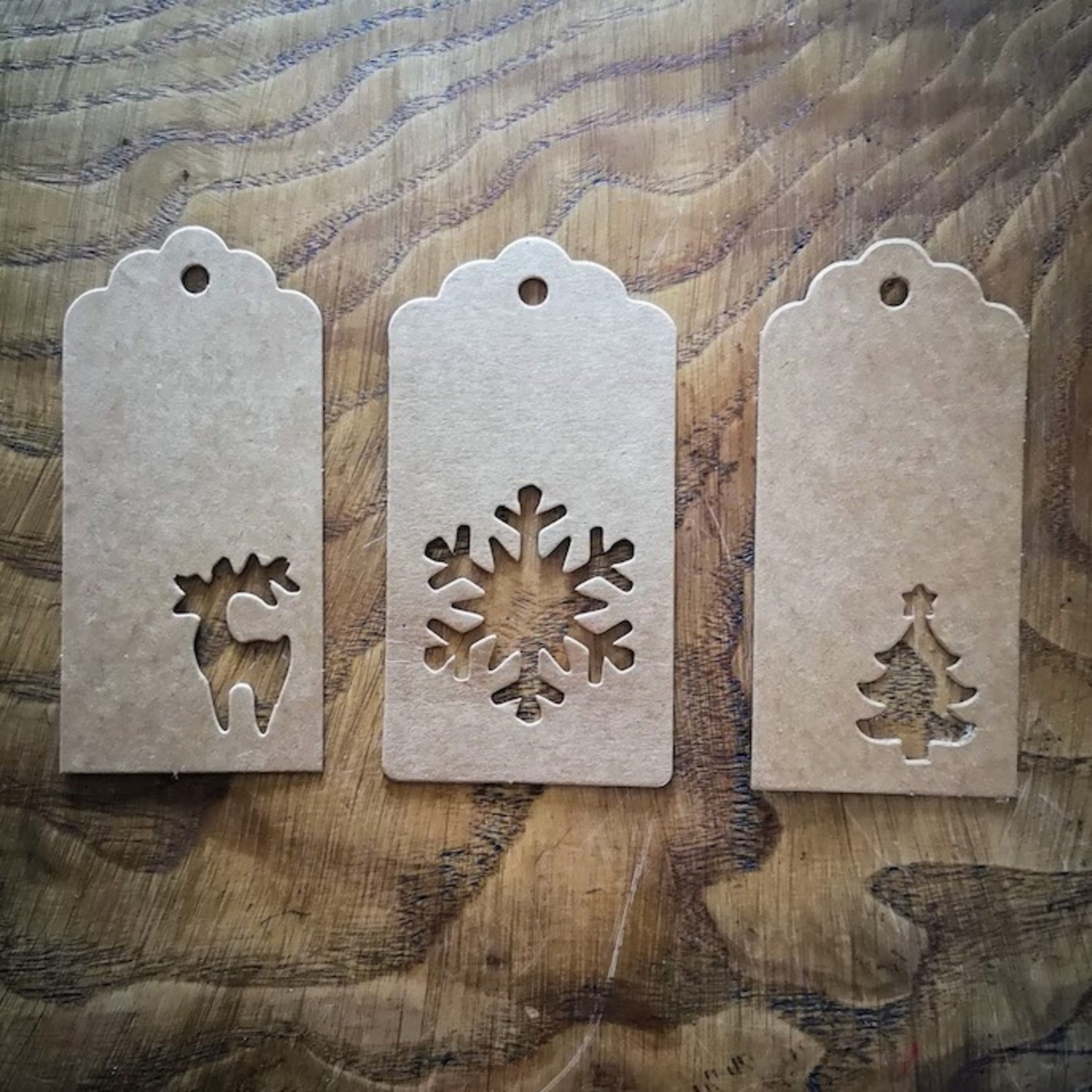 Wooden snowflake gift tag pack of 5