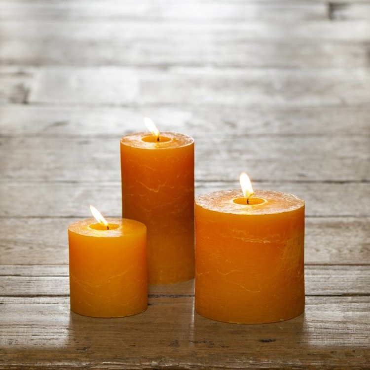 Grand Illusions Ochre Rustic Pillar Candle