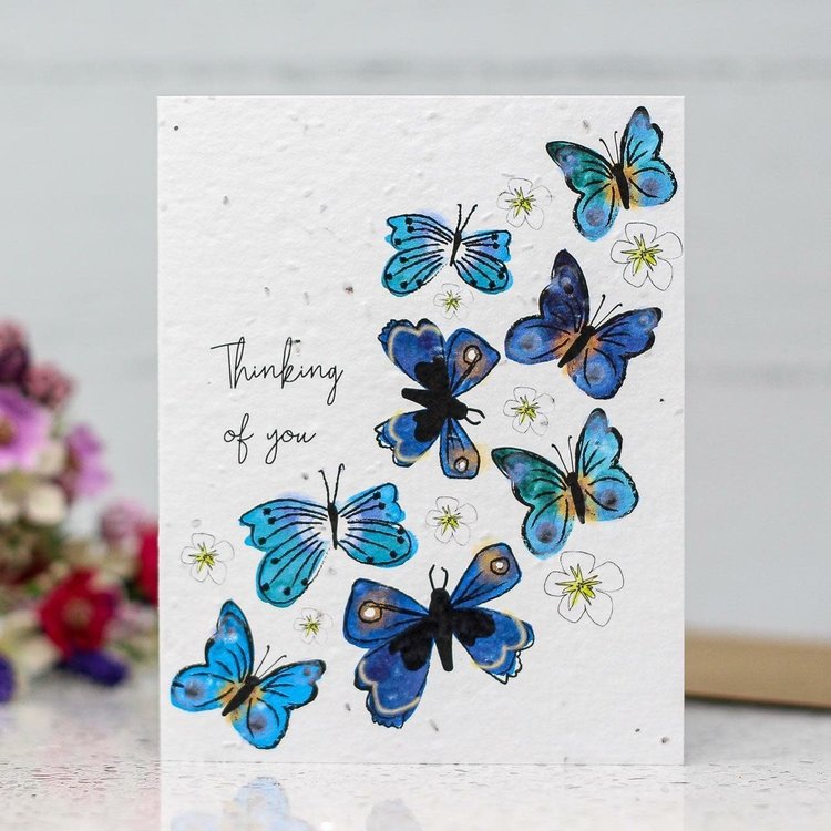 'Thinking of you' Butterflies Seed Card - Seasons Green