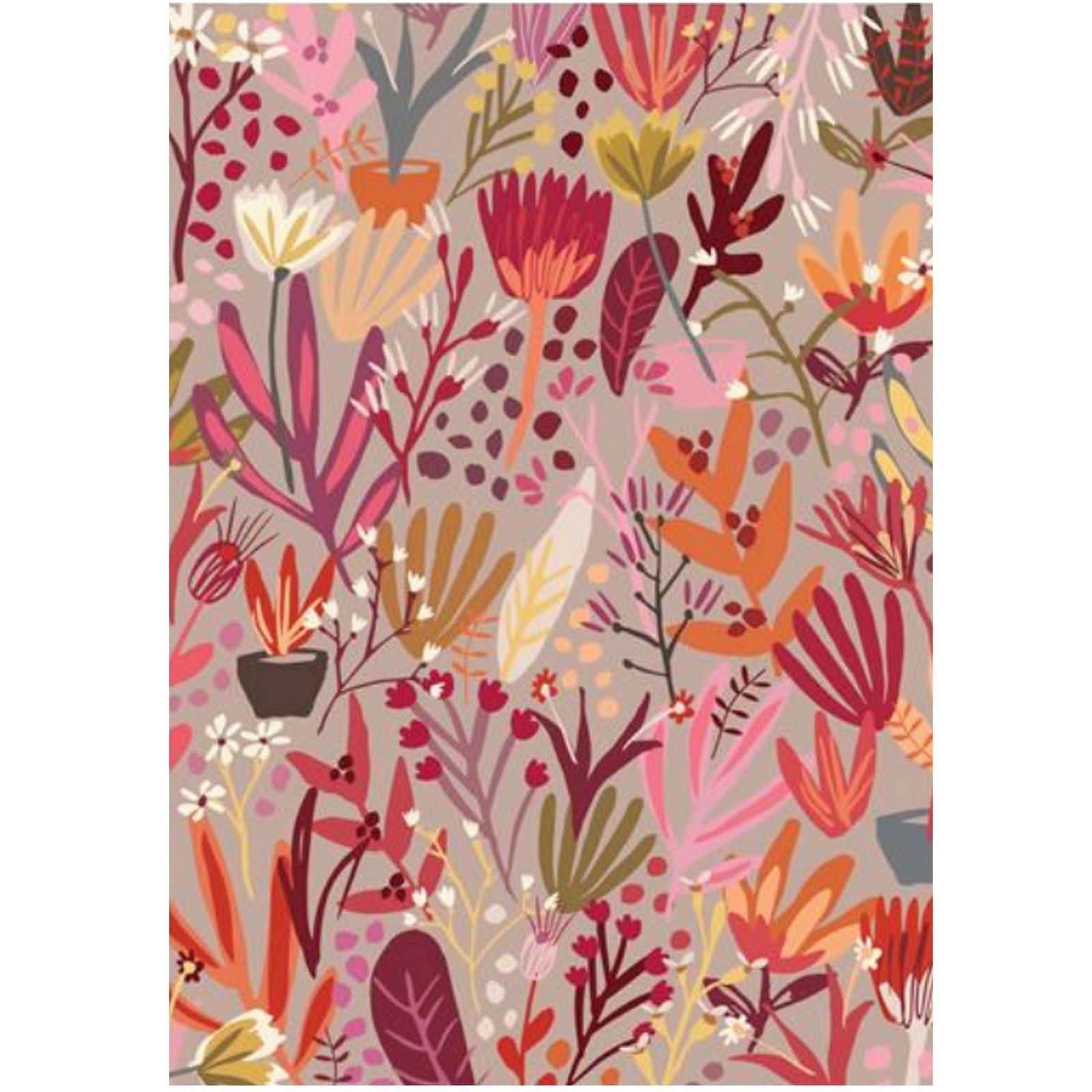 Floral Print Wrapping Paper & Tag Set By Caroline Gardner