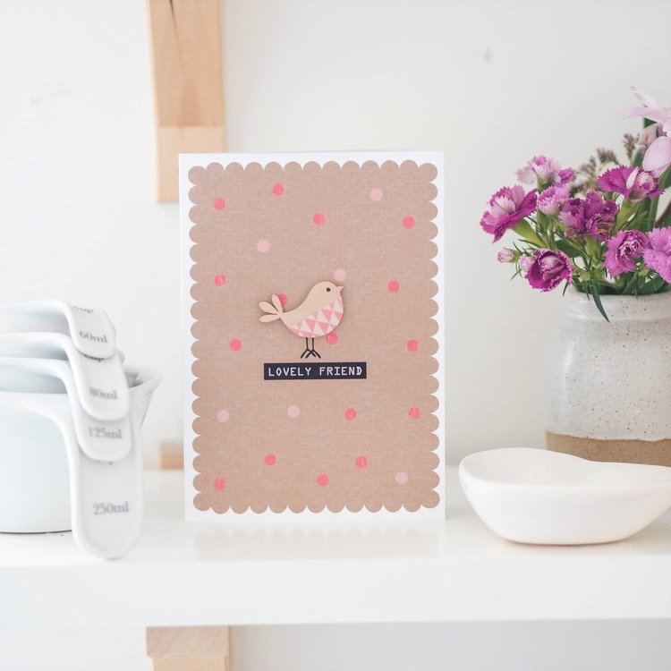 Daisycat 'Lovely Friend' Embellished Card