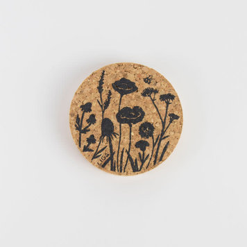 Love Liga Round Cork Wildflower Magnet