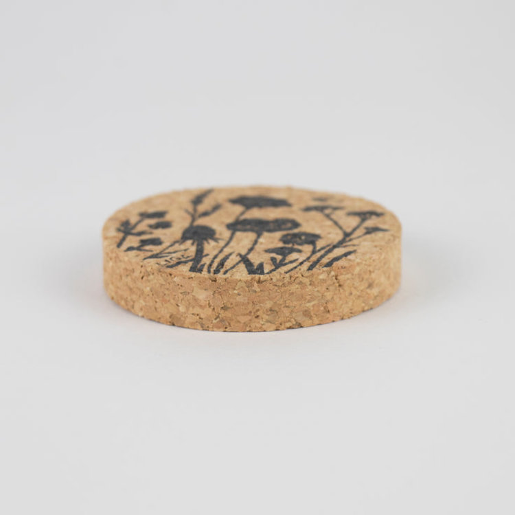 Love Liga Round Cork Wildflower Magnet