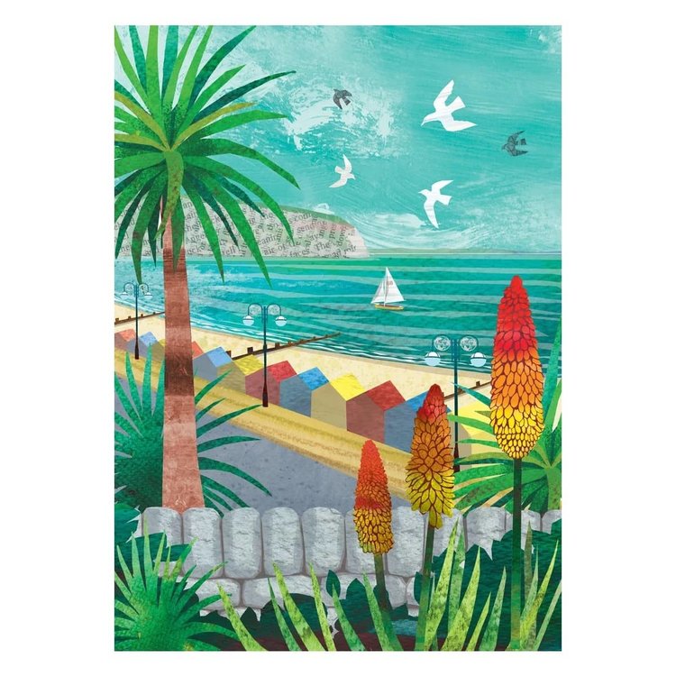 Maria Burns Swanage Beach Illustrated Art Card