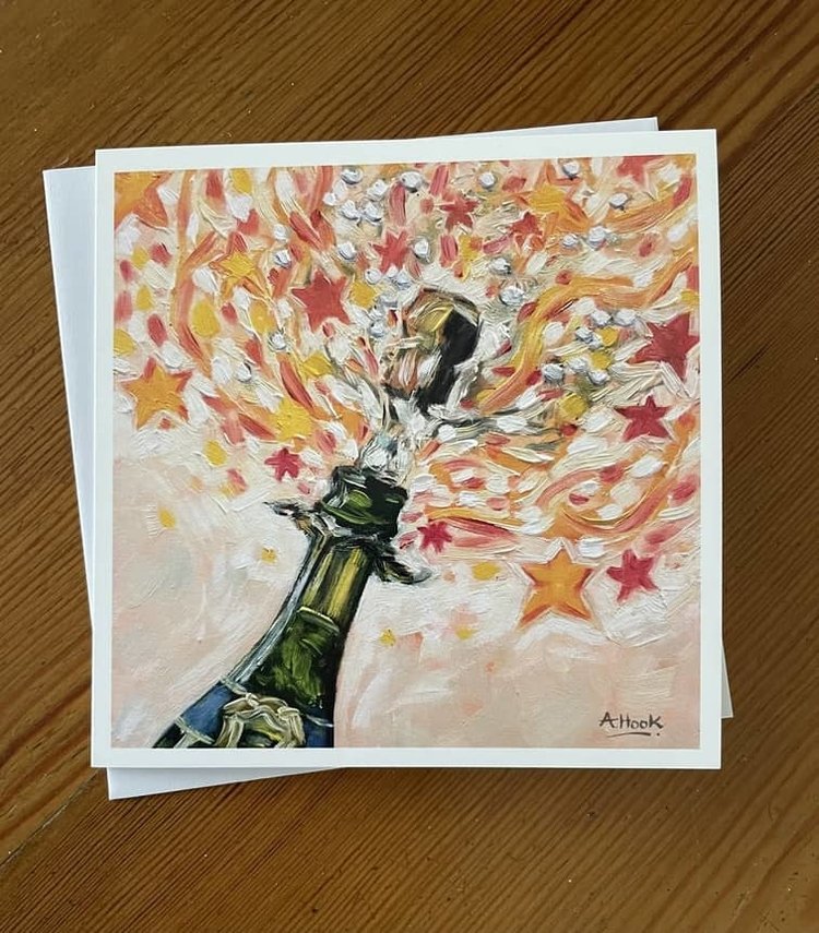 Andrea Hook 'Celebrate!' Champagne Art Card