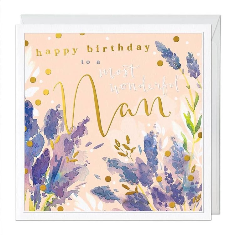 Whistlefish 'Most Wonderful Nan' Embossed Birthday Card