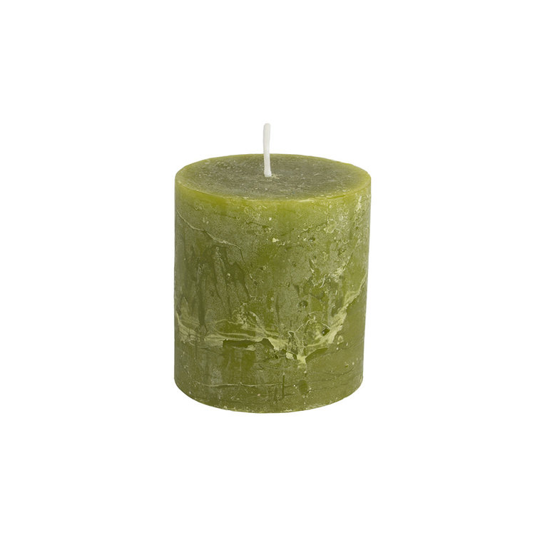 Grand Illusions Fern Green Rustic Pillar Candle