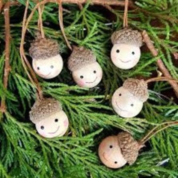 Heaven Sends Wooden Acorn Head Hanging Decoration