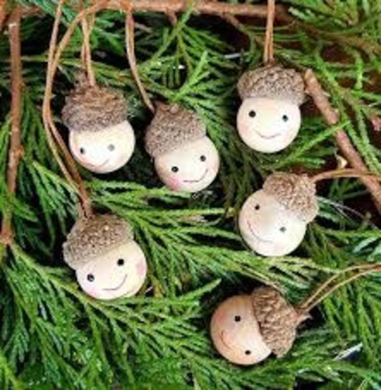 Heaven Sends Wooden Acorn Head Hanging Decoration