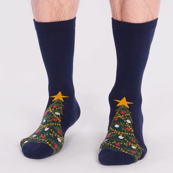 Thought Men's Bamboo Christmas Tree Socks in a Bag
