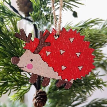 Heaven Sends Wooden Hedgehog Hanging Decoration