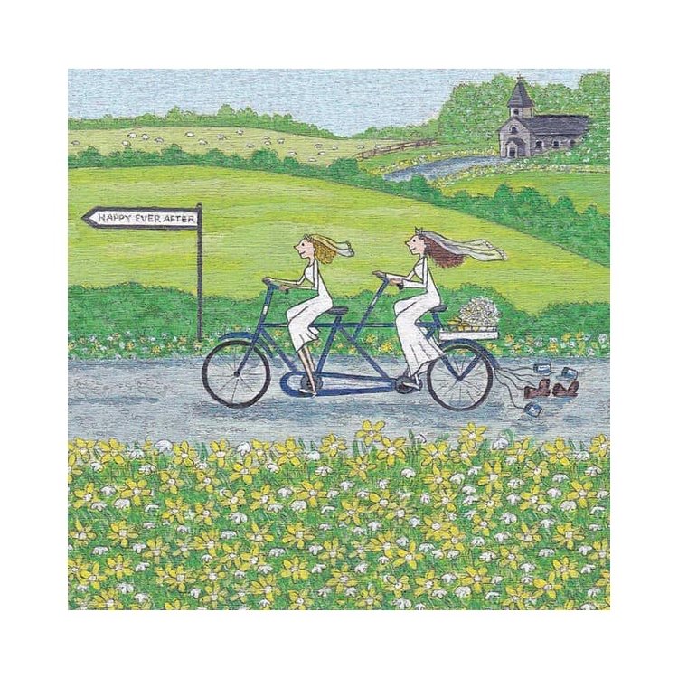 Green Pebble ‘Head Over Heels’ Lesbian Wedding Card