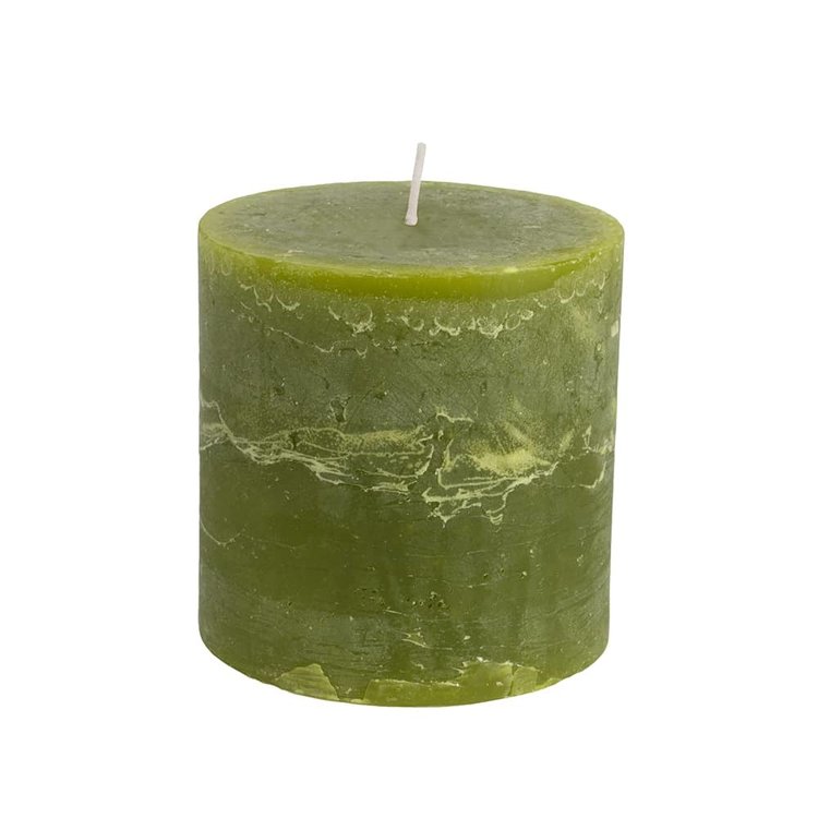 Grand Illusions Fern Green Rustic Pillar Candle
