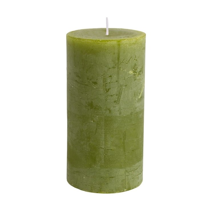 Grand Illusions Fern Green Rustic Pillar Candle