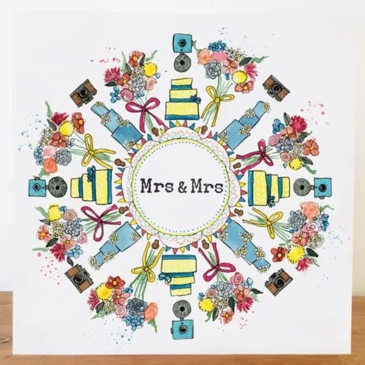 Kaleidoscope 'Mrs & Mrs' Lesbian Wedding Card