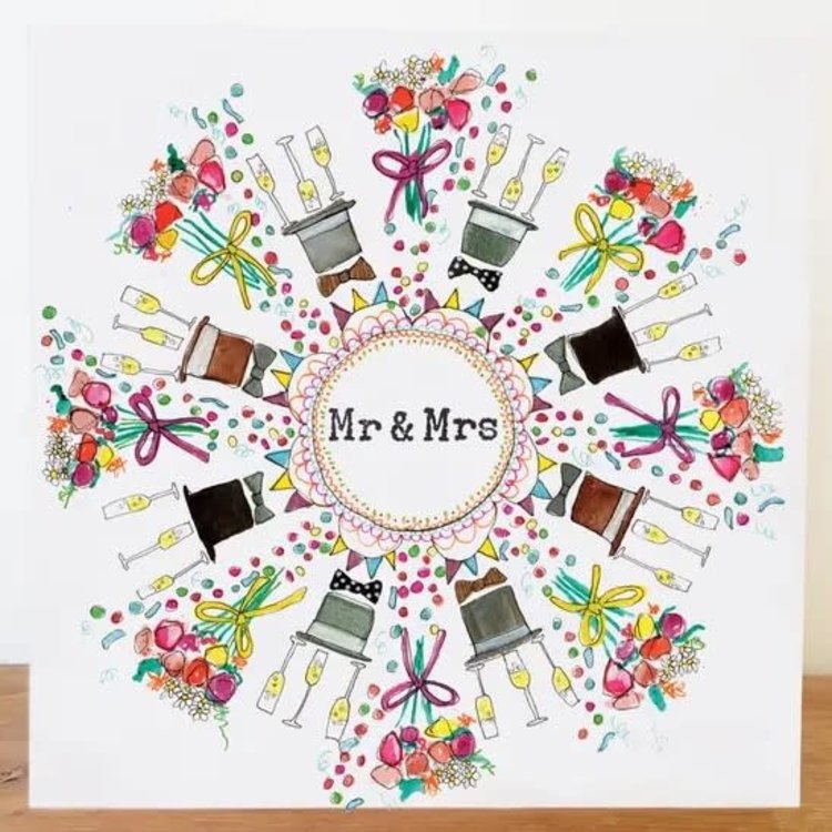 Kaleidoscope 'Mr & Mrs' Wedding Card