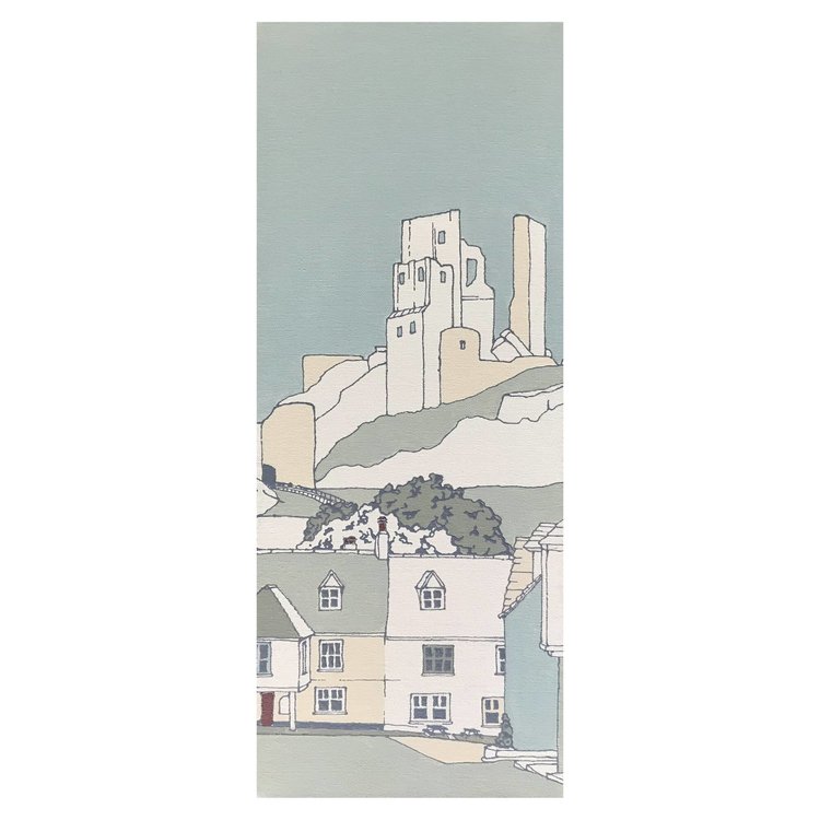 Ed Marriott Corfe Castle & Greyhound Art Card