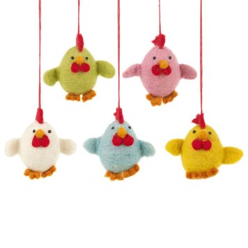 Felt So Good Handmade Felt Chattering Chick Hanging Decoration - Assorted