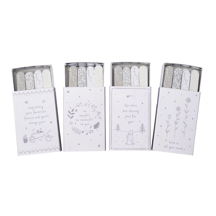 Pretty Matchbox Nail Files Set With Positive Affirmations Seasons Green