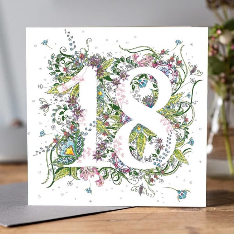 Doodleicious Flower Meadow Age Birthday Card