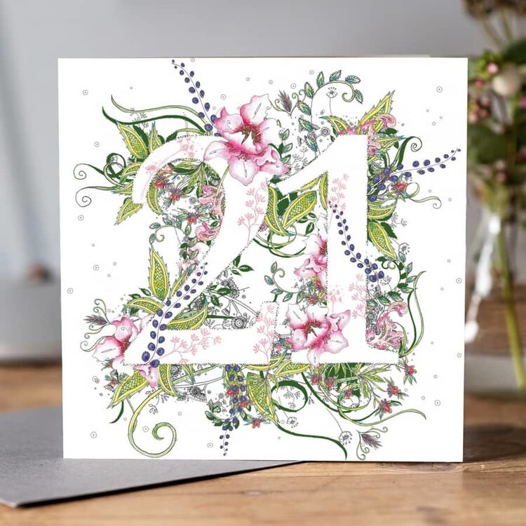 Doodleicious Flower Meadow Age Birthday Card