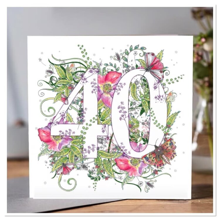 Doodleicious Flower Meadow Age Birthday Card