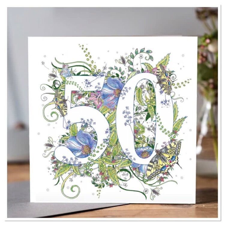 Doodleicious Flower Meadow Age Birthday Card