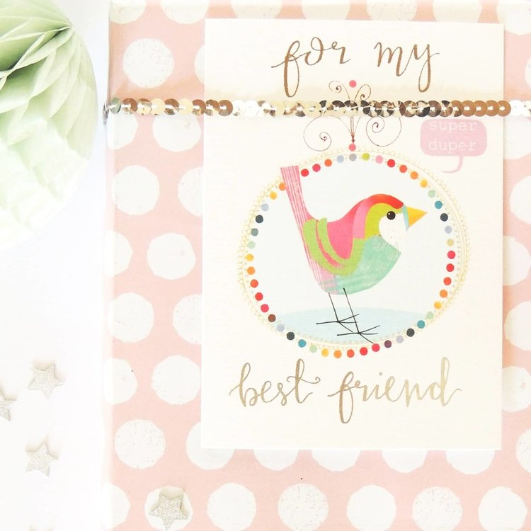 Kali Stileman 'For My Best Friend' Silver Foiled Card